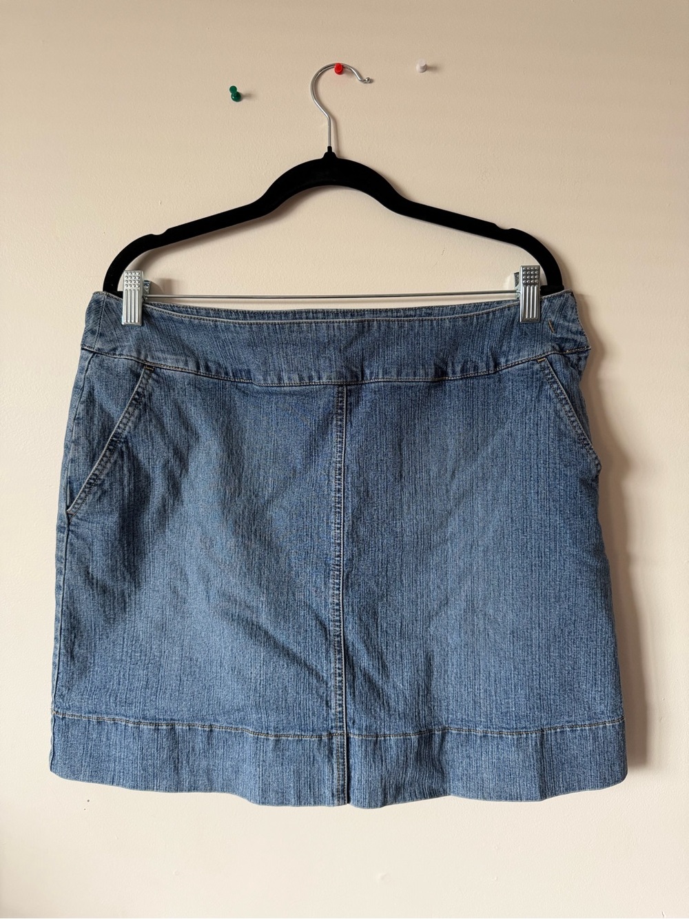 St. John's Bay Light Blue Denim Mini Skirt
